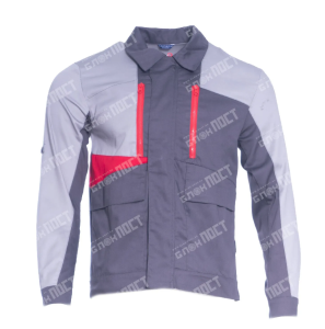Куртка мужская БлокПОСТ "Трес" модель №21 (темно-серый/светло-серый/красный)