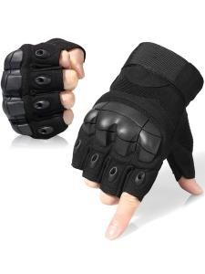 Перчатки тактические мод.03 резиновые накладки, без пальцев (черные)