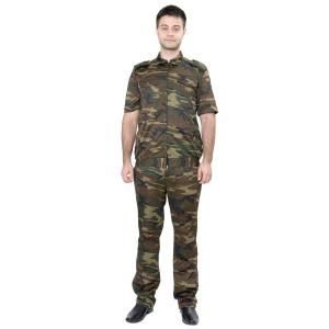 Костюм КЛКР летний короткий рукав (рубашка+брюки) молния (камуфляж НАТО зелёный, сетка)