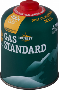 Газовый баллон Tourist GAS STANDARD TBR-450 для портативных приборов - резьбовой