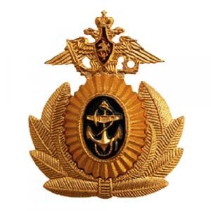 Кокарда ВМФ РФ офицерский состав (золотая) большая с орлом