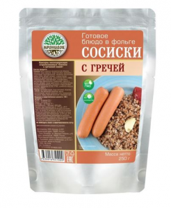 Консервы мясорастительные стерилизованные. "Каша гречневая с сосисками"