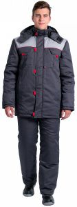 Куртка зимняя мужская Фаворит NEW (темно-серый/серый, ткань балтекс) 