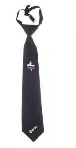 Галстук форменный "Регат" вышитый черный Охрана (флаг/меч)