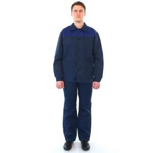 Костюм мужской БлокПОСТ Ударник (куртка+брюки) (темно-синий/василек)