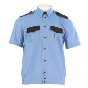 Рубашка БлокПОСТ "Охранник" (голубая) с коротким рукавом