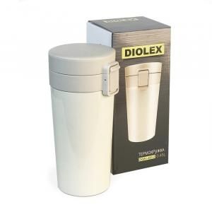 Термокружка Diolex DXMV-450-2 (белая) 450 мл с кнопкой клапаном 