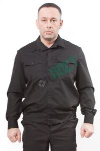 Рубашка для служащих МО РФ (черная) с длинным рукавом